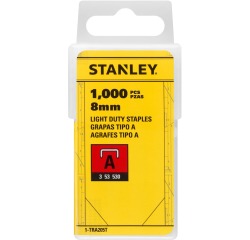 Stanley agrafes type A, 8 mm, boîte de 1.000 agrafes