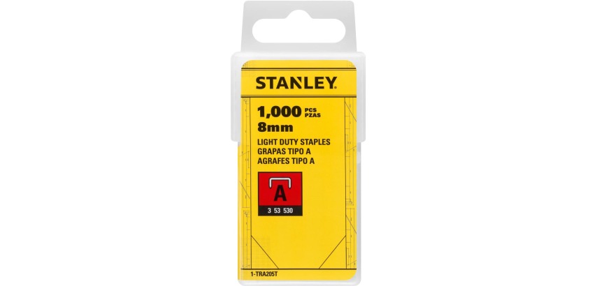 Stanley agrafes type A, 8 mm, boîte de 1.000 agrafes