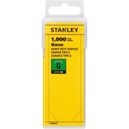 Stanley agrafes type G, 6 mm, boîte de 1.000 agrafes