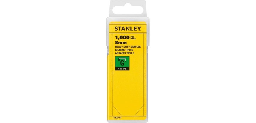 Stanley staples type G, 8 mm, box of 1,000 staples
