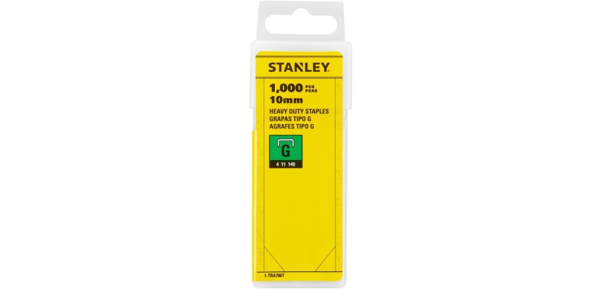 Stanley staples type G, 10 mm, box of 1,000 staples