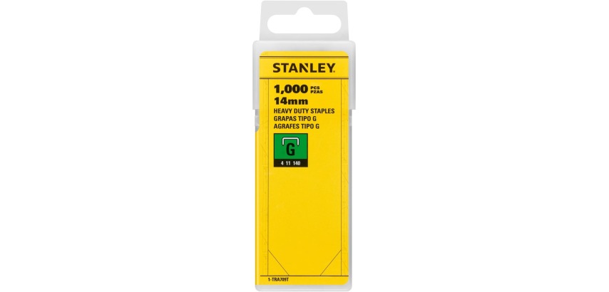 Stanley type G staples, 14 mm, box of 1,000 staples