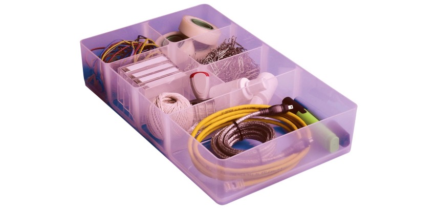 Really Useful Box divider, with 7 compartments for 9L, transparent