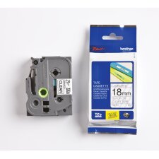 Brother TZe tape voor P-Touch 18 mm, zwart op transparant