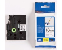 Brother TZe flexibele gelamineerde tape voor P-Touch 18 mm, zwart op wit