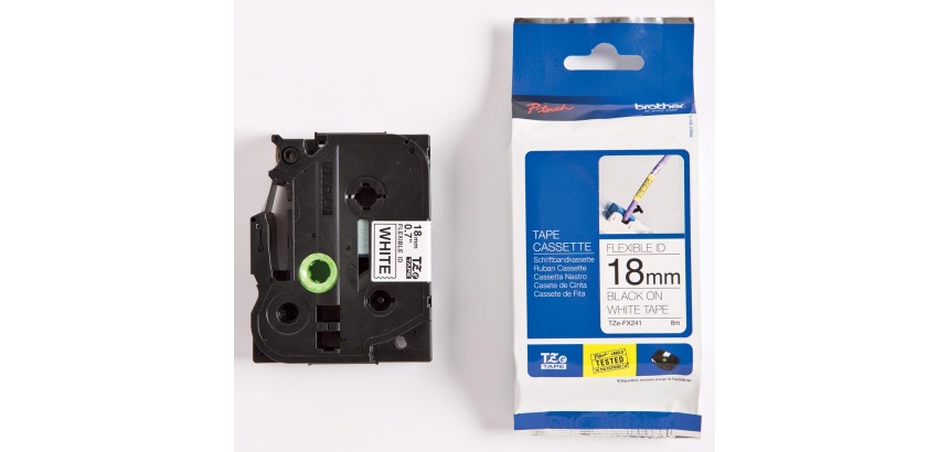 Brother TZe-FX241 - flexible ID tape - 1 roll(s) - Roll (1.8 cm x 8 m)