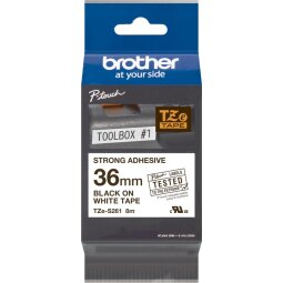 Brother TZe tape voor P-Touch 36 mm, zwart op wit, extra klevend