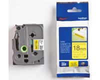 Brother TZe tape voor P-Touch 18 mm, zwart op geel, extra klevend