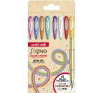 Uni-ball Signo Glitter Roller, bold point, assorted colors, set of 5 pieces