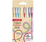 Uni-ball Signo Pastel Roller, medium point, assorted colors, set of 8 pieces