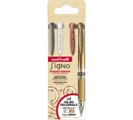 Uni-ball Signo Broad Creative roller pen, broad tip, set of 4 pieces: silver, white, bronze, gold