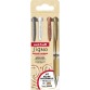 Uni-ball roller Signo Broad Creative, pointe large, étui de 4 pièces: argent, blanc, bronze, or