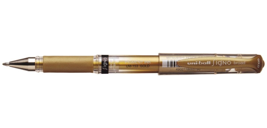 Uni-ball Signo Broad Creative roller, broad tip, gold