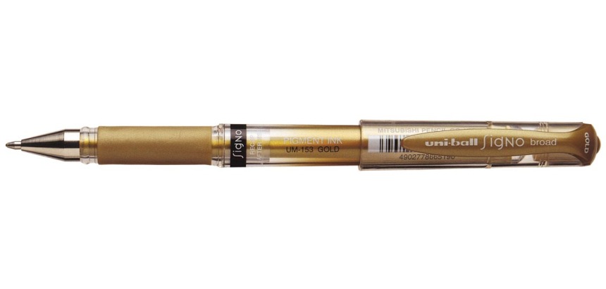 Uni-ball roller Signo Broad Creative, brede punt, goud