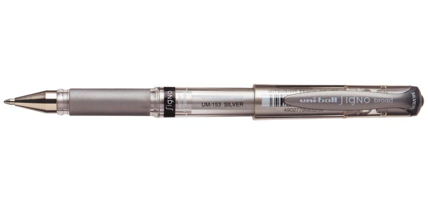 Uni-ball roller Signo Broad Creative, brede punt, zilver