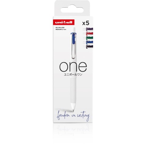 Uni-ball ONE roller à encre gel 0,7 mm assorti, set de 5 pièces