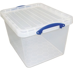 Really Useful Box boîte de rangement 40 l, emboîtable, transparent