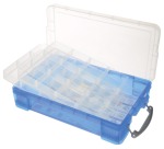 Really Useful Box 4-liter storage box with 2 dividers, transparent blue