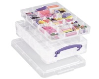 Really Useful Box boîte de rangement 4 l, avec 2 diviseurs, transparent