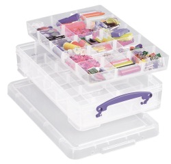 Really Useful Box opbergdoos 4 liter met 2 dividers, transparant