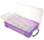 Really Useful Box boîte de rangement 4 litres avec 2 diviseurs, pourpre transparent