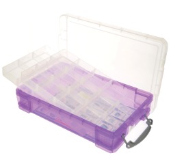 Really Useful Box opbergdoos 4 liter met 2 dividers, transparant paars