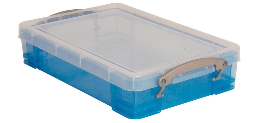 Really Useful Box 4-liter storage box, clear blue