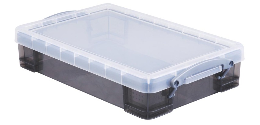 Really Useful Box 4 L storage box, smoke transparent