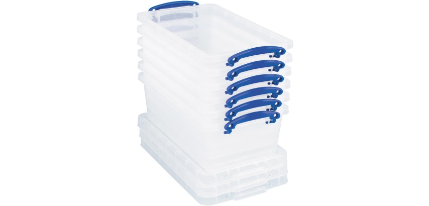 Really Useful Box boîte de rangement 5,5 l, emboîtable, transparent