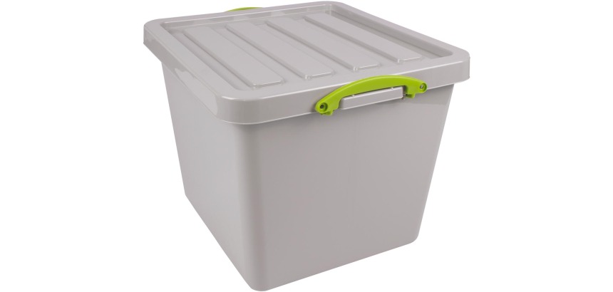 Really Useful Box Recycled storage box 60 L, stackable, grey