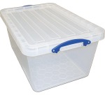 Really Useful Box 61 L storage box, stackable, clear