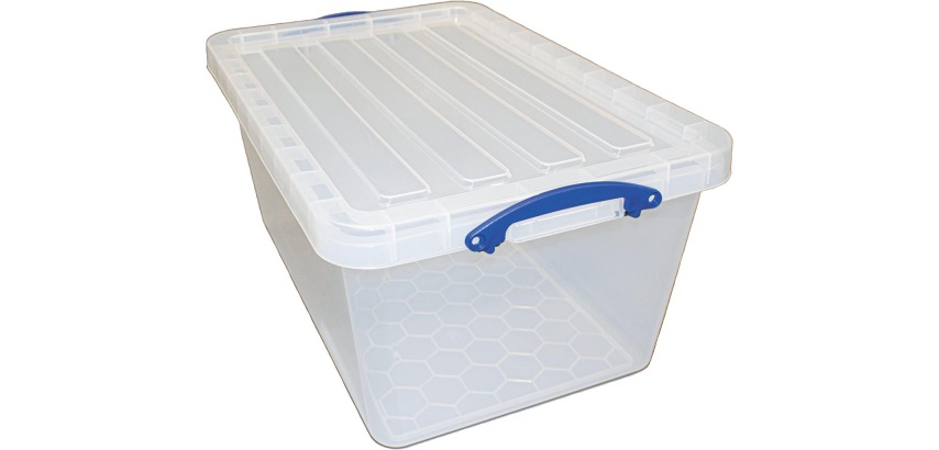Really Useful Box boîte de rangement 61 l, emboîtable, transparent