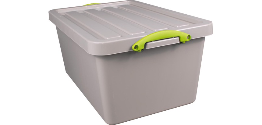 Really Useful Box Recycled storage box 61 L, stackable, grey