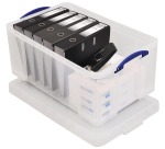 Really Useful Box 64 l, transparent, emballé individuellement en carton