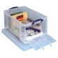 Really Useful Box opbergdoos 64 liter met opening aan de voorkant, transparant