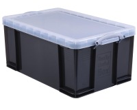 Really Useful Box 64-litre storage box, smoked clear