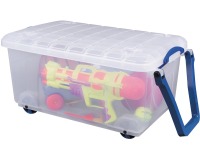 Really Useful Box storage box on wheels 64 l, transparent