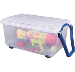 Really Useful Box opbergkoffer op wieltjes 64 l, transparant