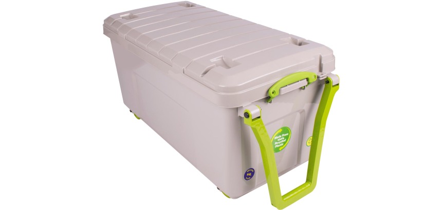Really Useful Box storage box with wheels 64 l, gray