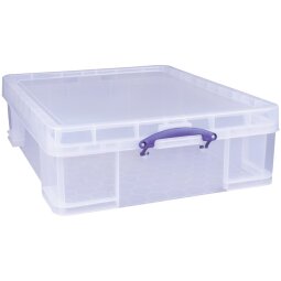 Really Useful Box 70 litres, transparent, emballée individuellement en carton