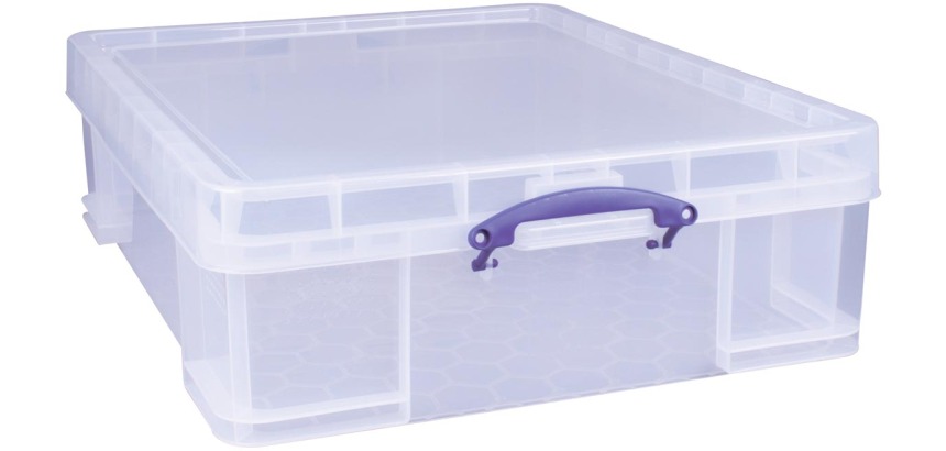 Really Useful Box 70 liter, transparant, per stuk verpakt in karton