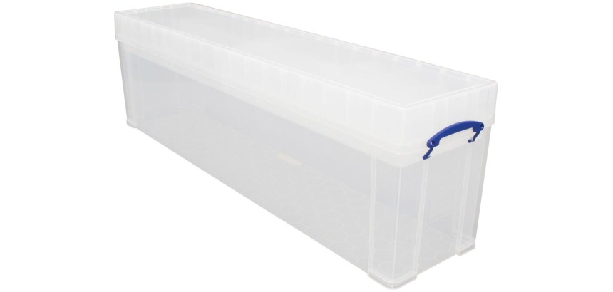 Really Useful Box 77 l, transparent, emballé individuellement en carton