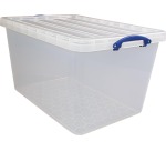 Really Useful Box stapelbare Aufbewahrungsbox 96 l, transparent