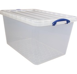 Really Useful Box boîte de rangement 96 l, emboîtable, transparent