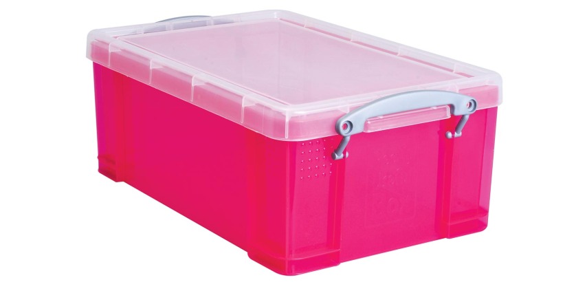Really Useful Box Aufbewahrungsbox 9 Liter, transparent leuchtend rosa