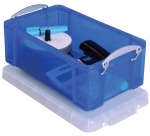 Opbergbox Really Useful 9 liter 395x210x140 mm transparant blauw