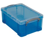 Boîte de rangement Really Useful 9 litres 395x210x140mm transparent bleu