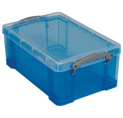 Opbergbox Really Useful 9 liter 395x210x140 mm transparant blauw