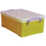 Really Useful Box opbergdoos 9 liter, transparant geel