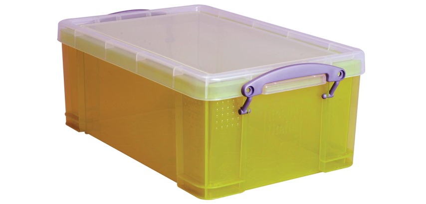 Really Useful Box storage box 9 liters, transparent yellow